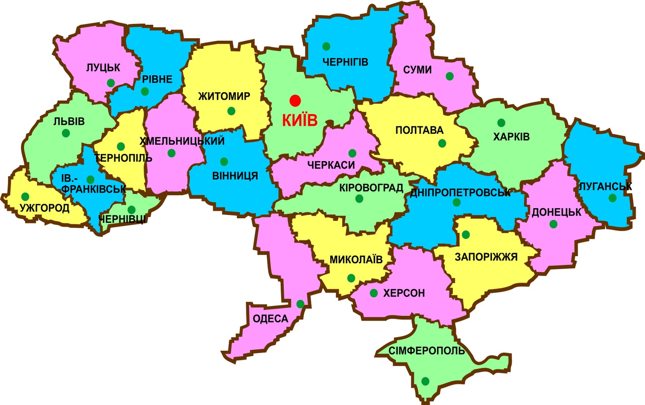 Показало карту районов украины. Карта Украины по областям. Административно-территориальное деление Украины на карте. Карта областей Украины по областям. Областное деление Украины на карте.