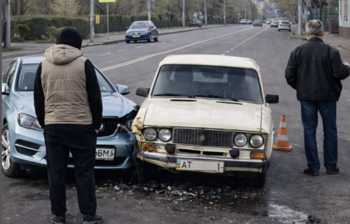 П’ятниця, ДТП за участю “Мерседеса” та “Жигуля”. Із “Мерса” на понтах вилазить хлопець, та каже – “Мій бaтькo сyддя”, але те, що у відповідь зробив дідусь вразило всіх хто перебував на місці події…